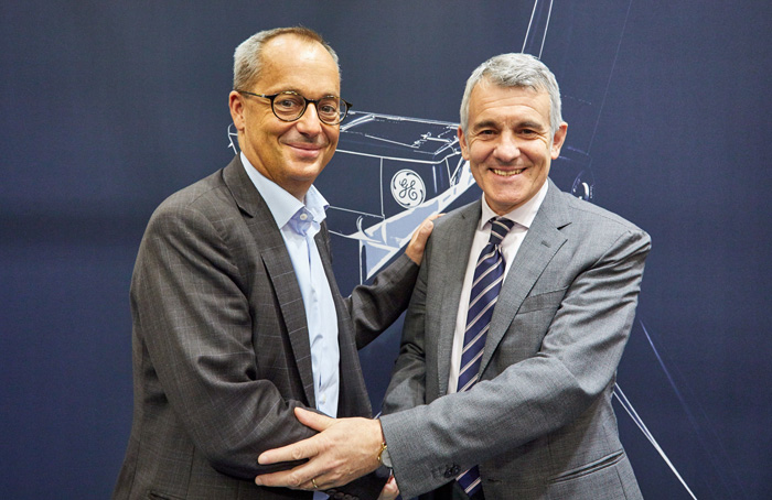 Jérôme Pécresse (GE Renewable) and Luca Cosentino (Eni)
