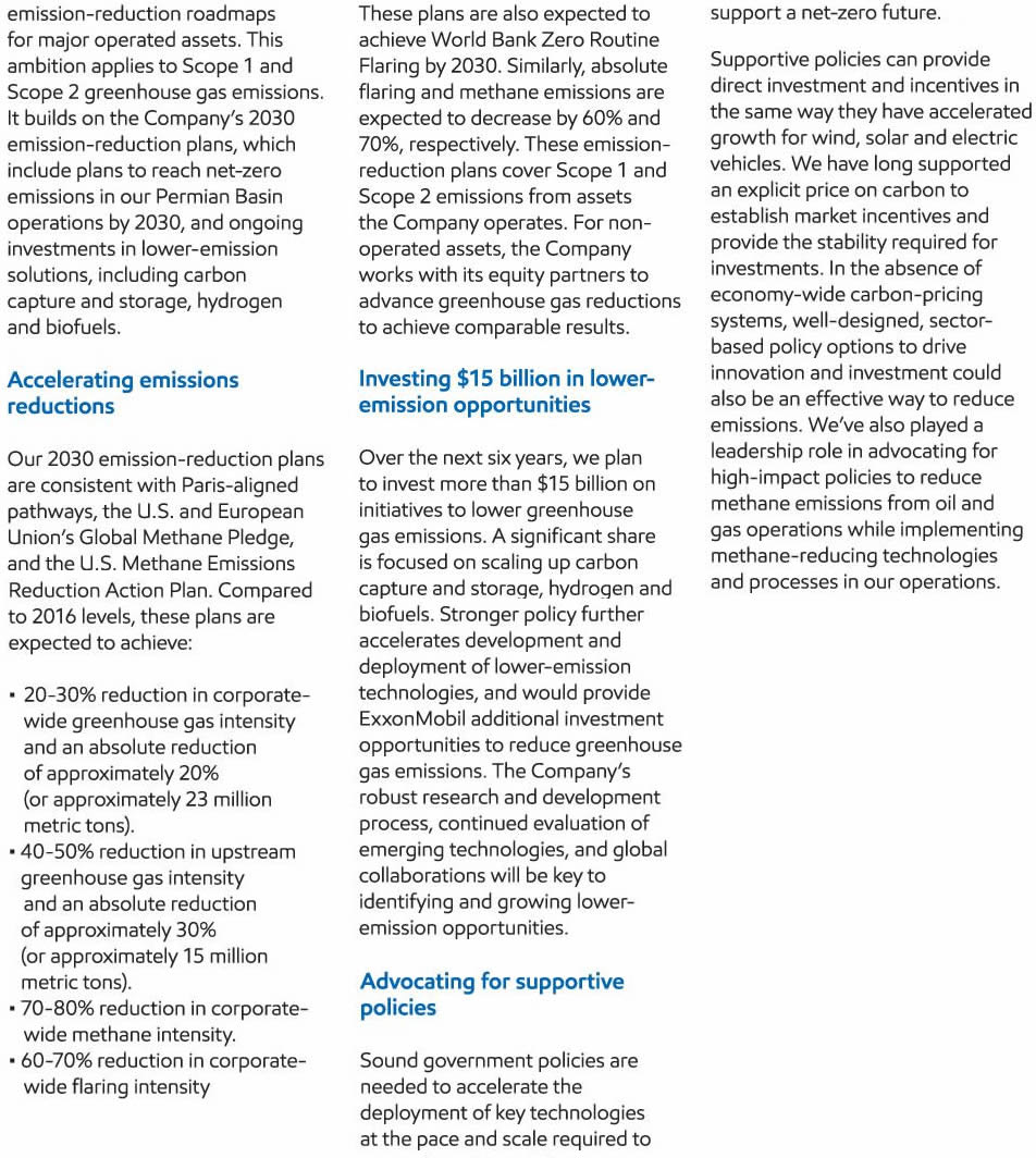 ExxonMobil's Commitment to Driving Emission Reductions in Support of a Net-zero Future