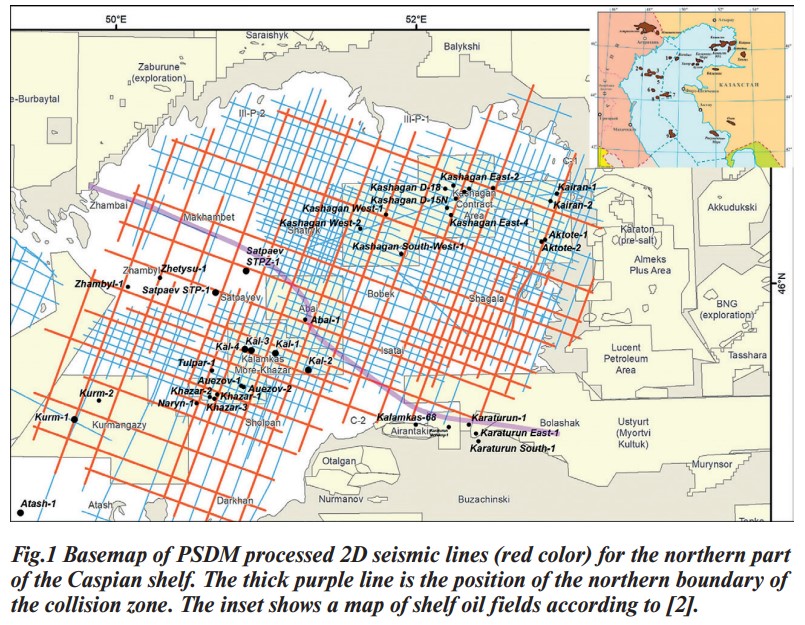 Fig.1 Basemap of PSDM processed 2D seismic lines