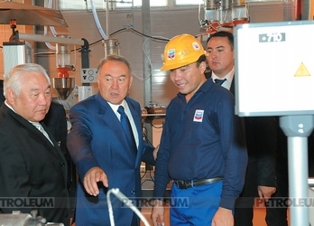 The President Nazarbayev is visiting the plant