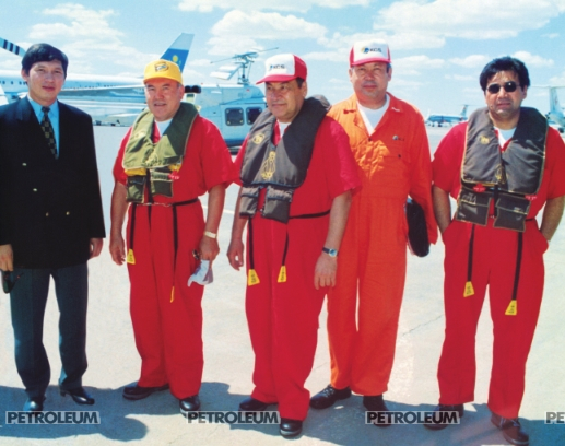 The visit of the President to the Caspian Sea offshore area.