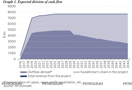 Graph 1. Expected division of cash flow